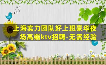 上海实力团队好上班豪华夜场高端ktv招聘-无需经验
